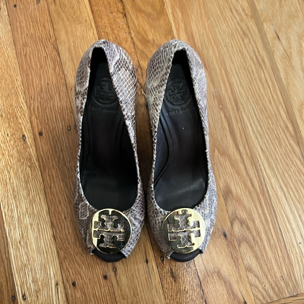 Tory Burch Open Toe Wedges